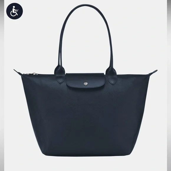 Longchamp Bags Nwt Longchamp Le Pliage City Large Coated Canvas Shopping Bag In Navy Poshmark